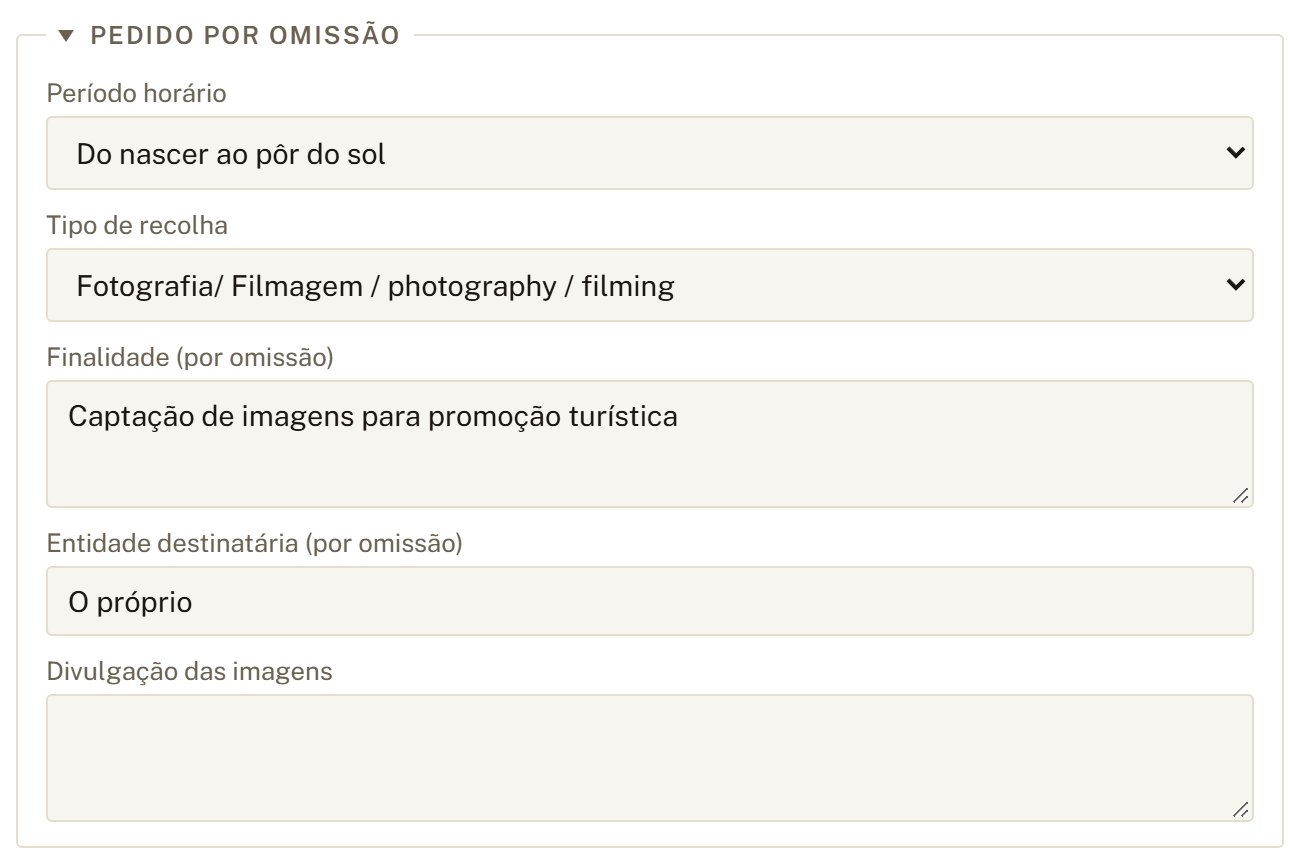 Secção Pedido por omissão.